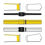 black, white, and yellow wristbands image